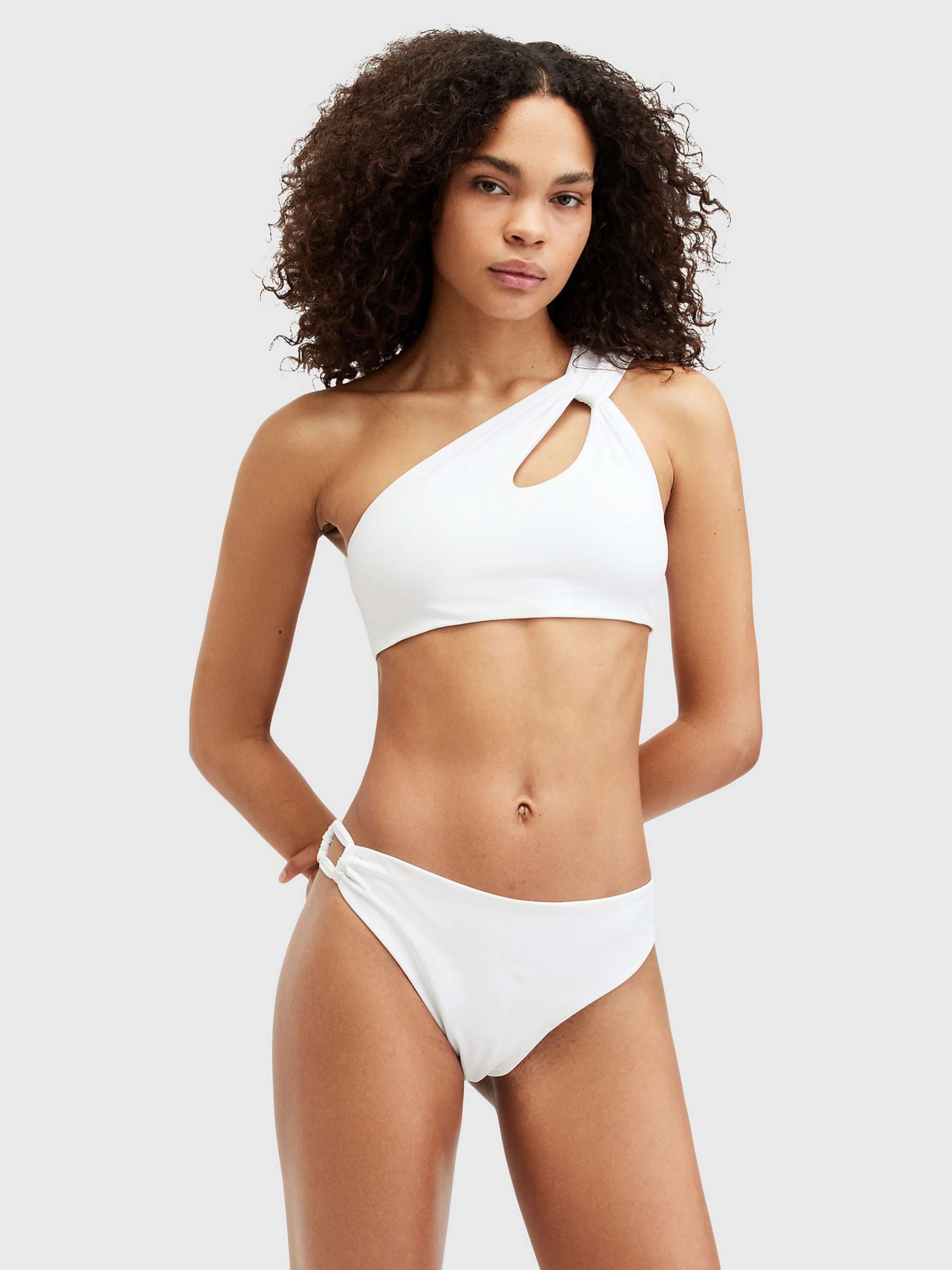 Buy AllSaints Kayla Asymmetric Bikini Top, White Online at johnlewis.com