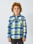 John Lewis Kids' Flap Pocket Plaid Check Shirt, Blue/Multi