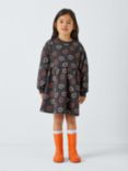 John Lewis ANYDAY Kids' Flower Jersey Dress, Charcoal