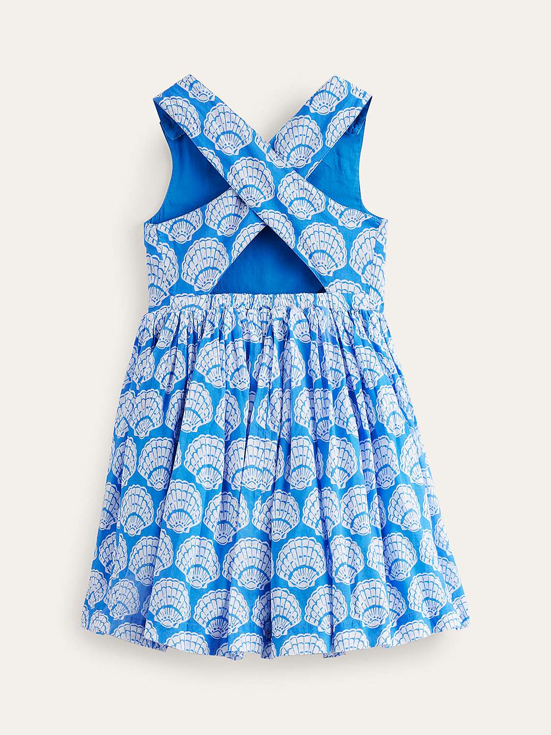 Buy Boden Kids' Cross Back Seashells Dress, Blue Online at johnlewis.com