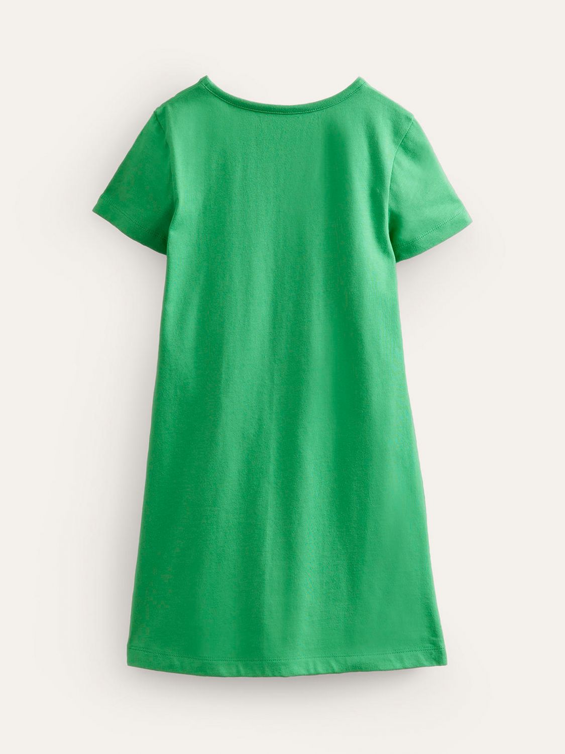 Mini Boden Kids' Vanilla Dog Applique Jersey Dress, Green, 12-18 months