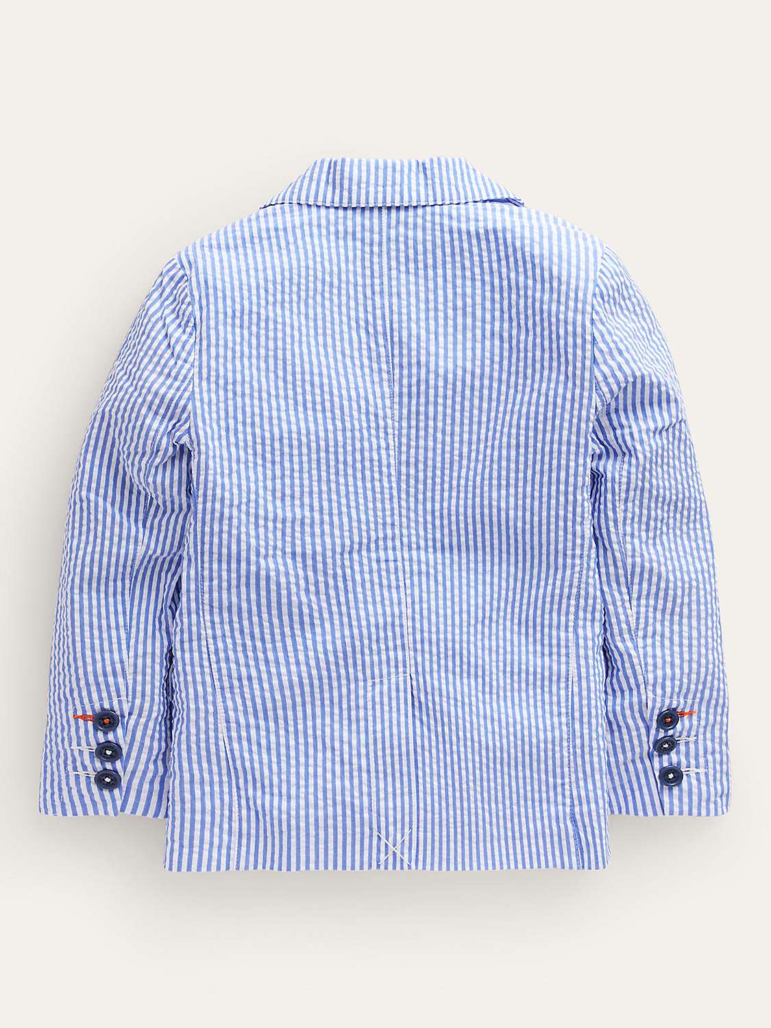 Buy Mini Boden Kids' Seersucker Cotton Blazer, Blue/Ivory Online at johnlewis.com