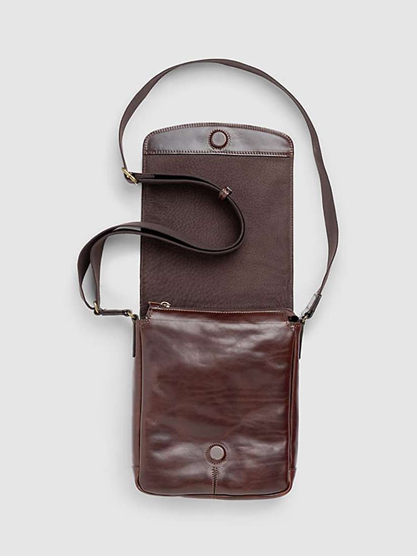 Buy Rodd & Gunn Cambridge Leather Crossbody Mini Messenger, Chocolate Online at johnlewis.com