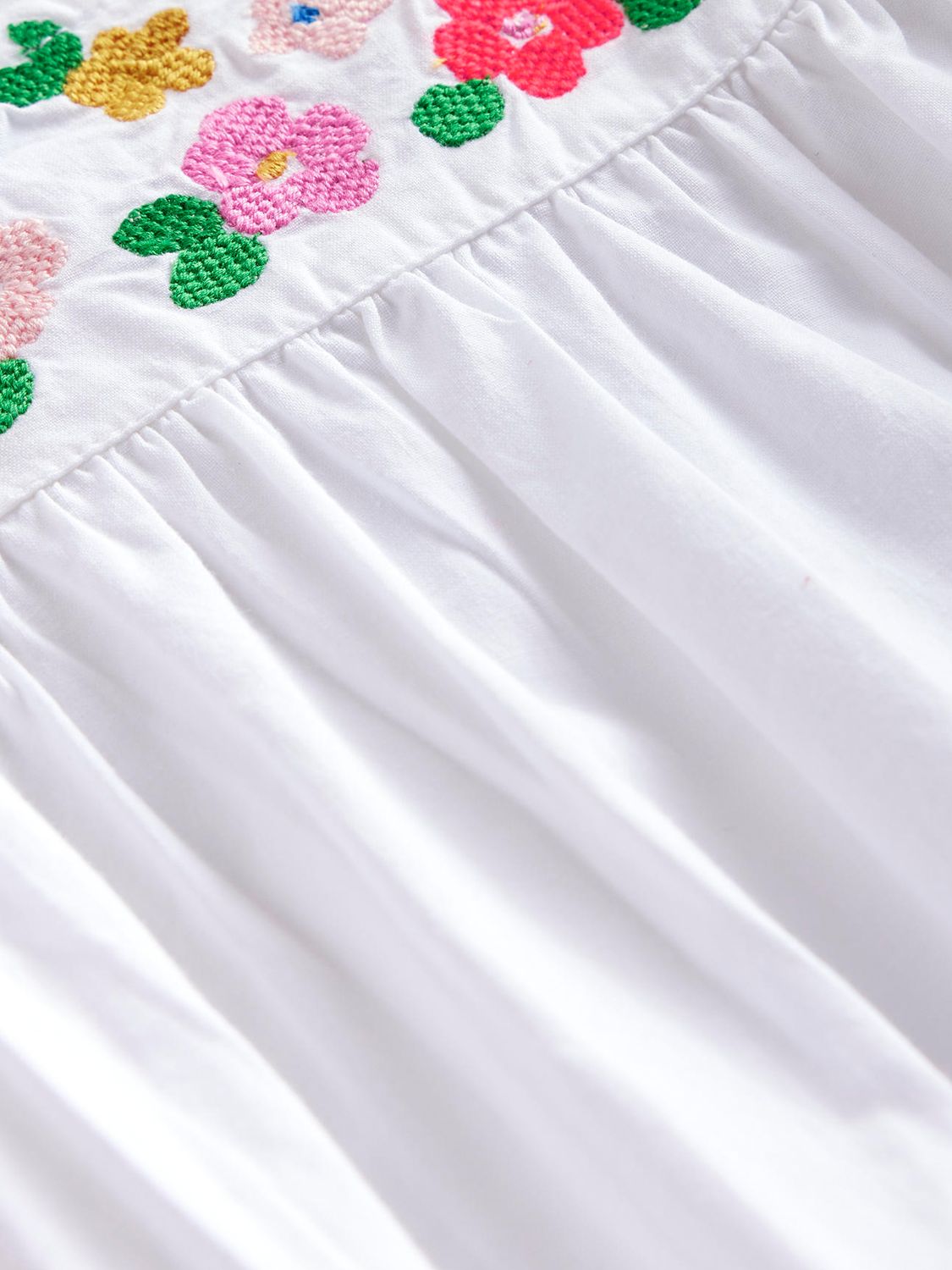 Buy Mini Boden Kids' Lightweight Holiday Floral Dress, White/Multi Online at johnlewis.com