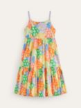 Mini Boden Kids' Floral Twirly Tiered Sun Dress, Rainbow Daisies