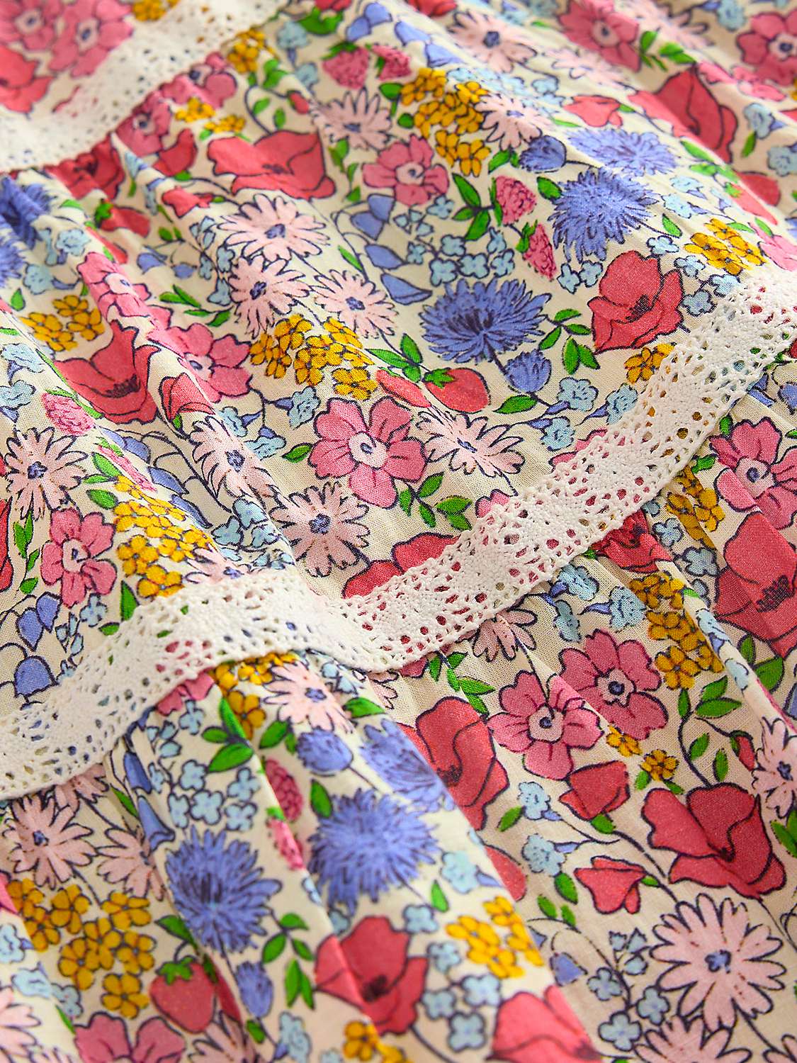 Buy Mini Boden Kids' Floral Midi Skirt, Bubblegum Peony Online at johnlewis.com