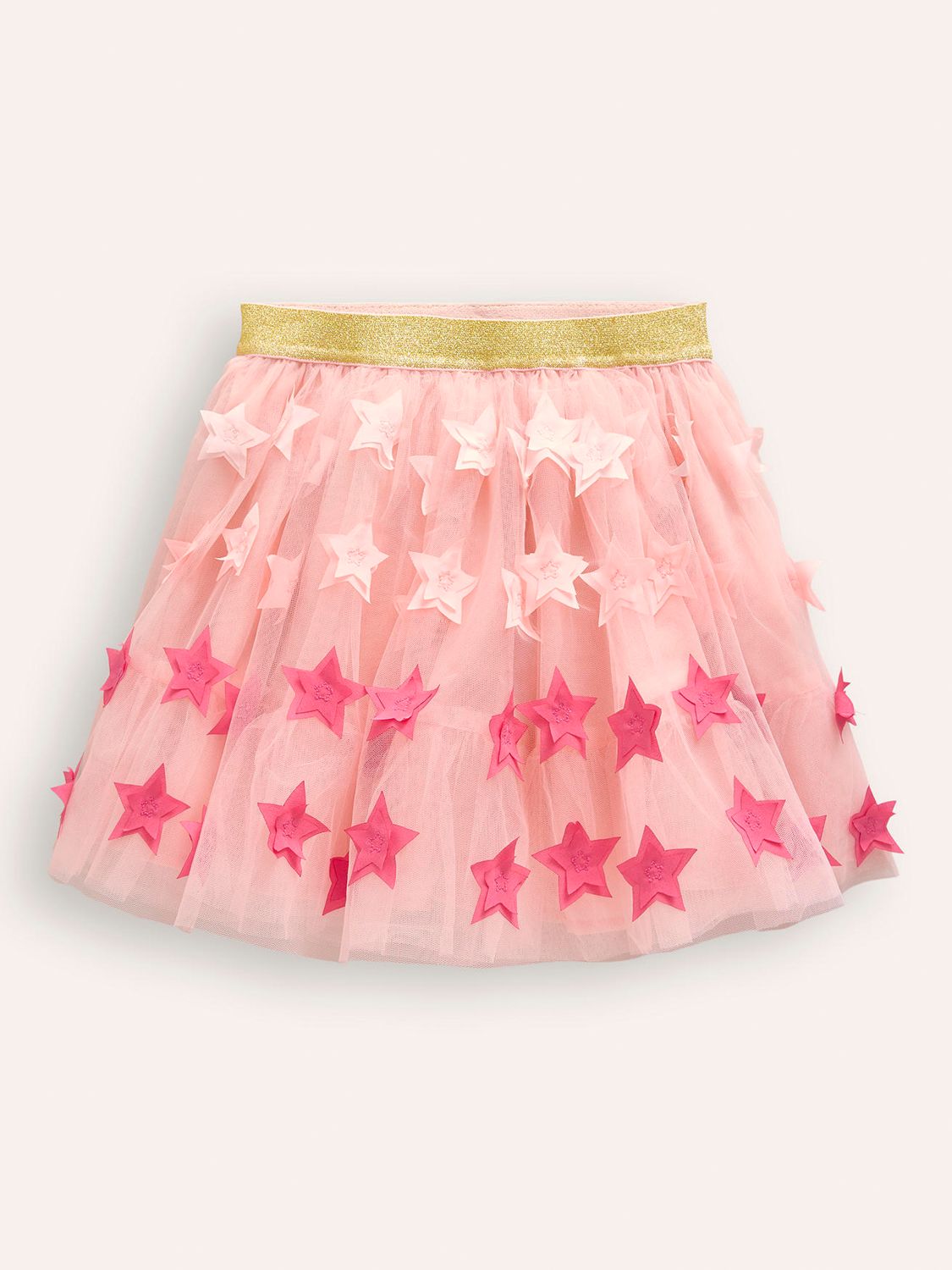 Mini Boden Kids' Tulle Star Mini Skirt, Pink Stars, 2-3 years