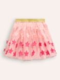 Boden Kids' Tulle Star Mini Skirt, Pink Stars