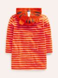 Boden Kids' Appliqué Towelling Throw-On, Orange/Ivory