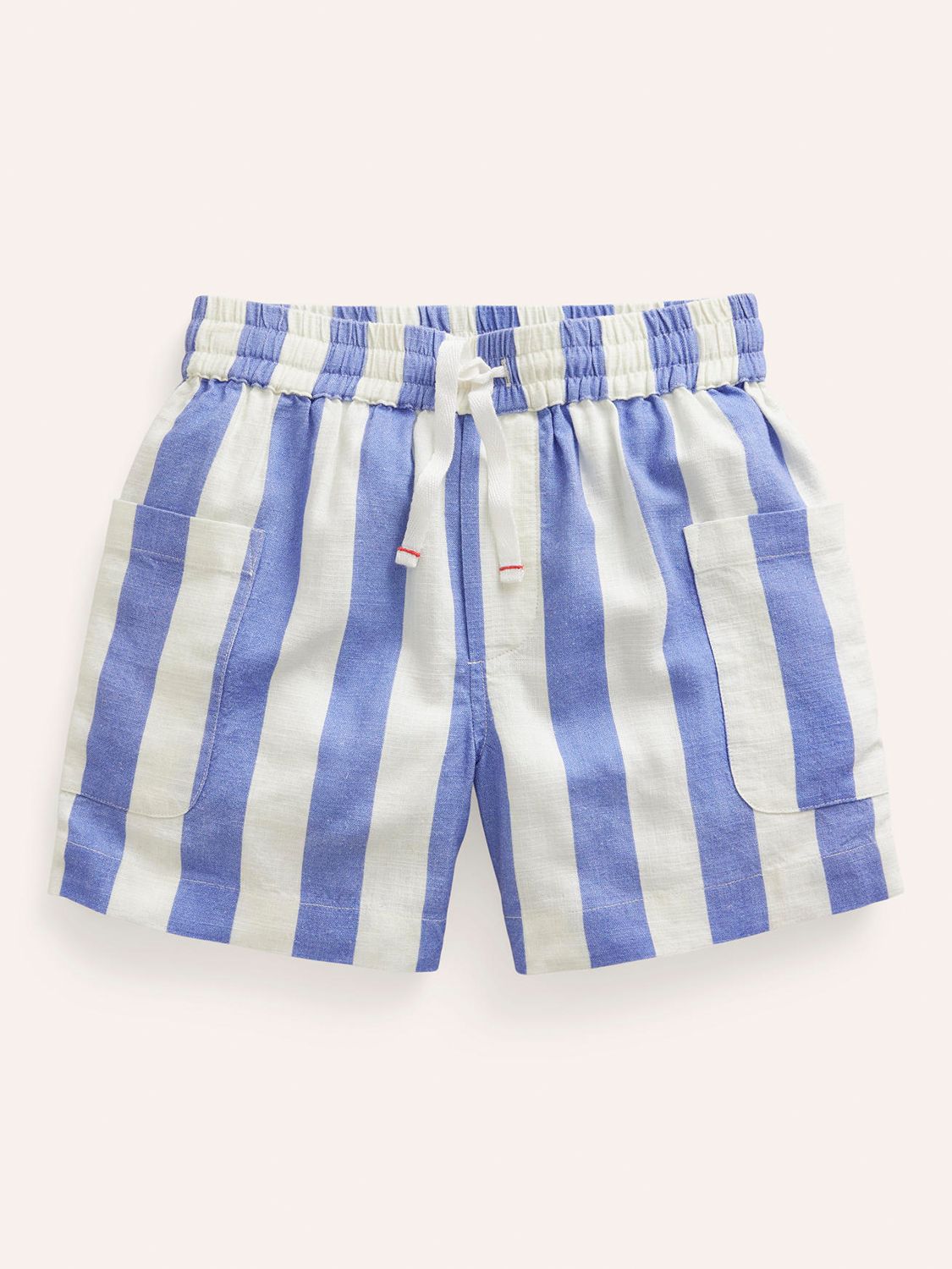 Mini Boden Kids' Pocket Stripe Shorts, Blue/ Ivory, 12-18 months
