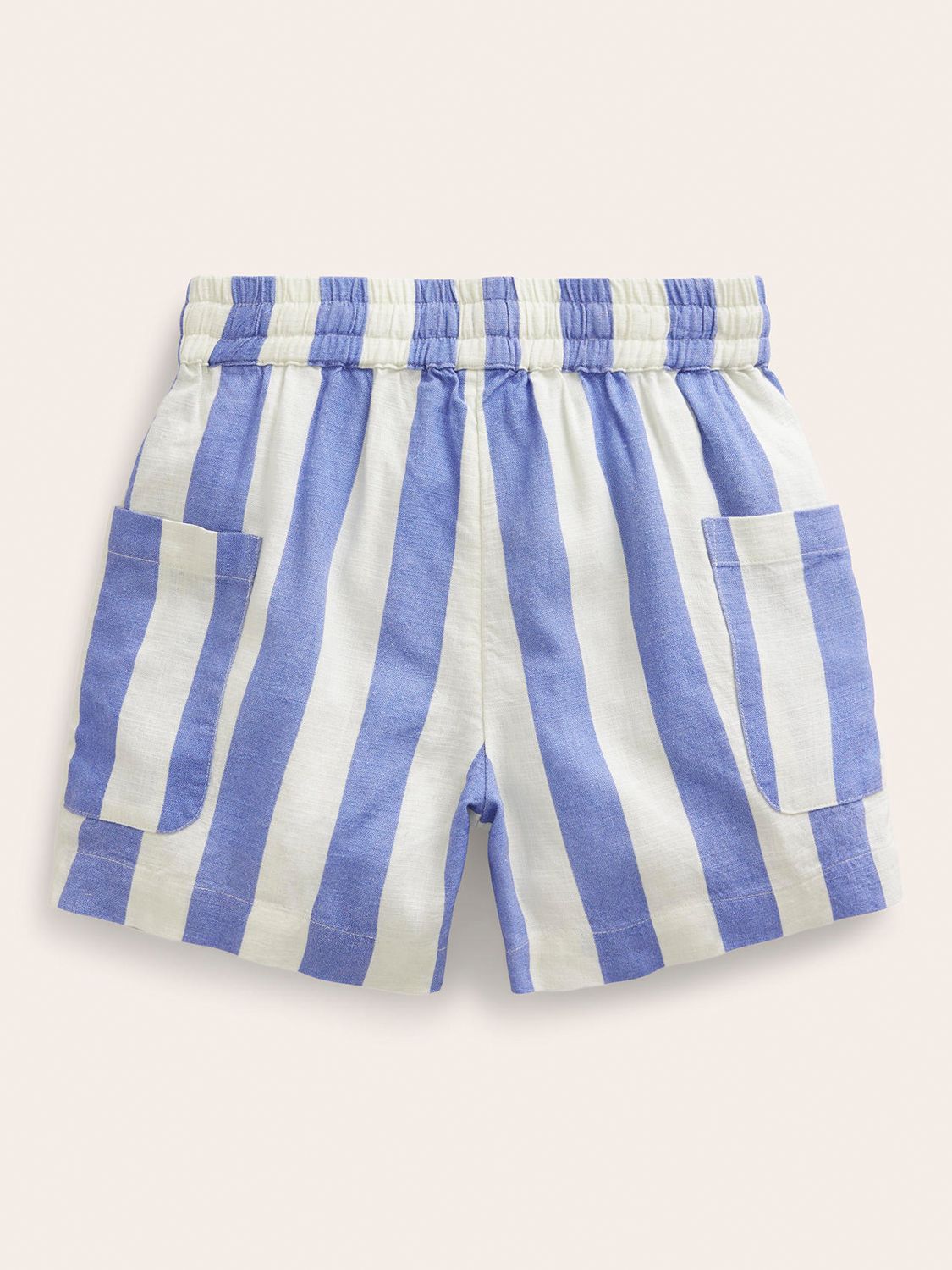 Mini Boden Kids' Pocket Stripe Shorts, Blue/ Ivory, 12-18 months