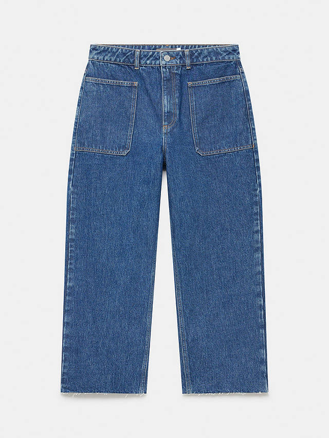Mint Velvet Crop Wide Leg Jeans, Blue