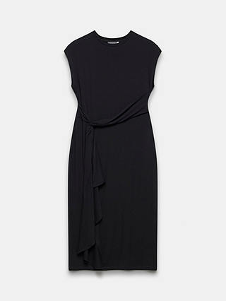 Mint Velvet Jersey Knot Midi Dress, Black