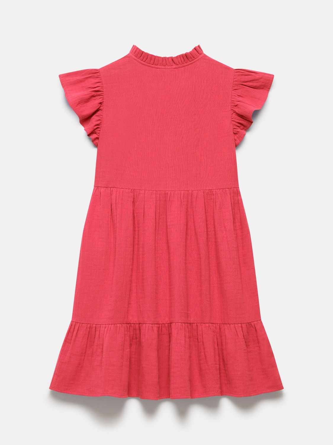 Mint Velvet Ruffle Sleeve Mini Cotton Dress, Red, XS