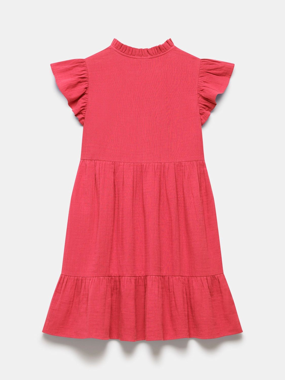 Mint Velvet Ruffle Sleeve Mini Cotton Dress, Red, S