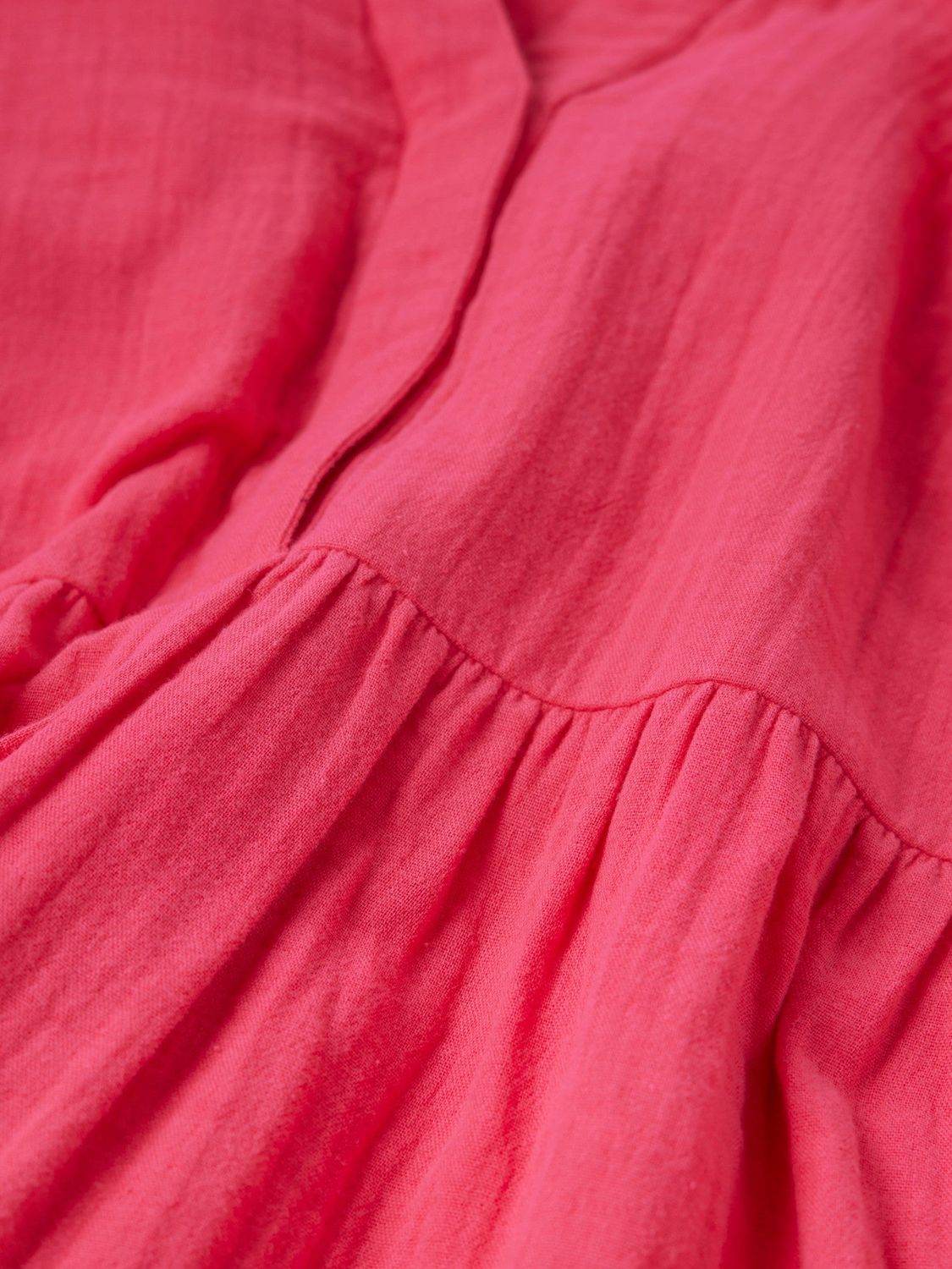 Mint Velvet Ruffle Sleeve Mini Cotton Dress, Red, XS