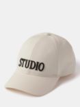 Mint Velvet Studio Slogan Baseball Cap, Cream