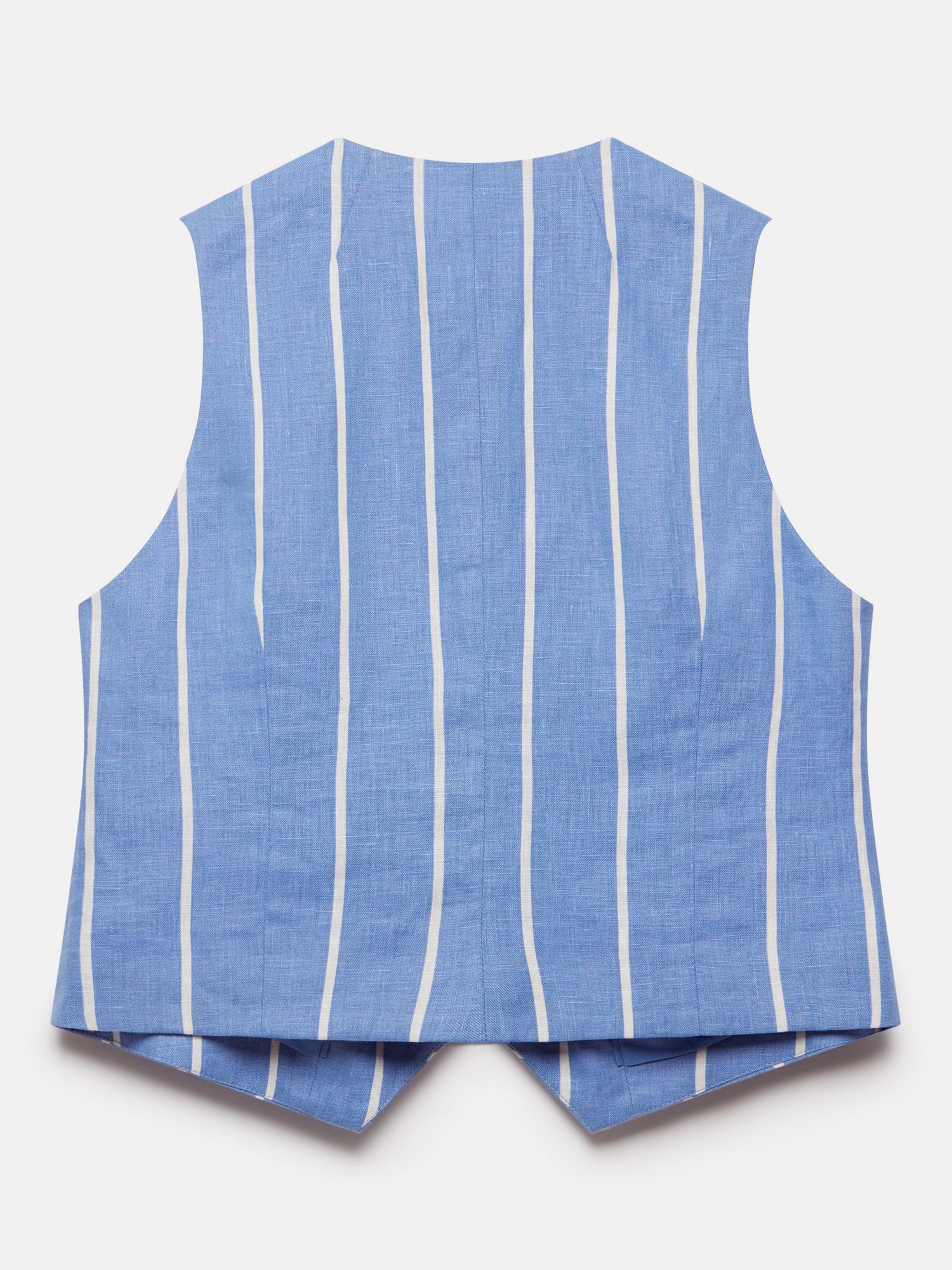 Buy Mint Velvet Striped Linen Waistcoat, Blue/White Online at johnlewis.com