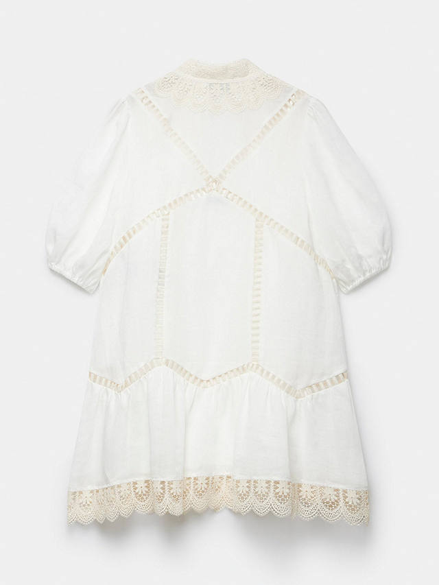 Mint Velvet Embroidered Mini Dress, White Ivory