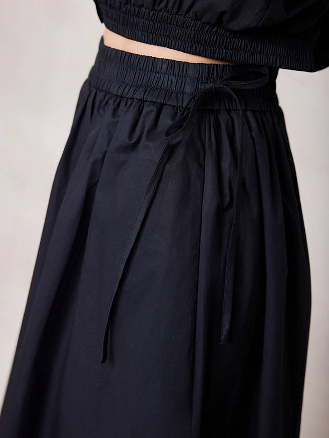 Mint Velvet Cotton Maxi Skirt, Navy
