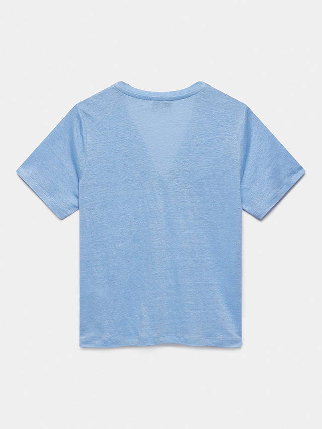Mint Velvet Linen Twist T-Shirt, Blue