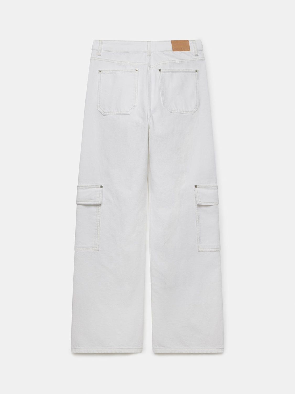 Mint Velvet Cargo Wide Leg Jeans, White Ivory, 6R