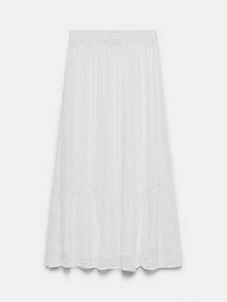 Mint Velvet Broderie Anglaise Maxi Skirt, White Ivory