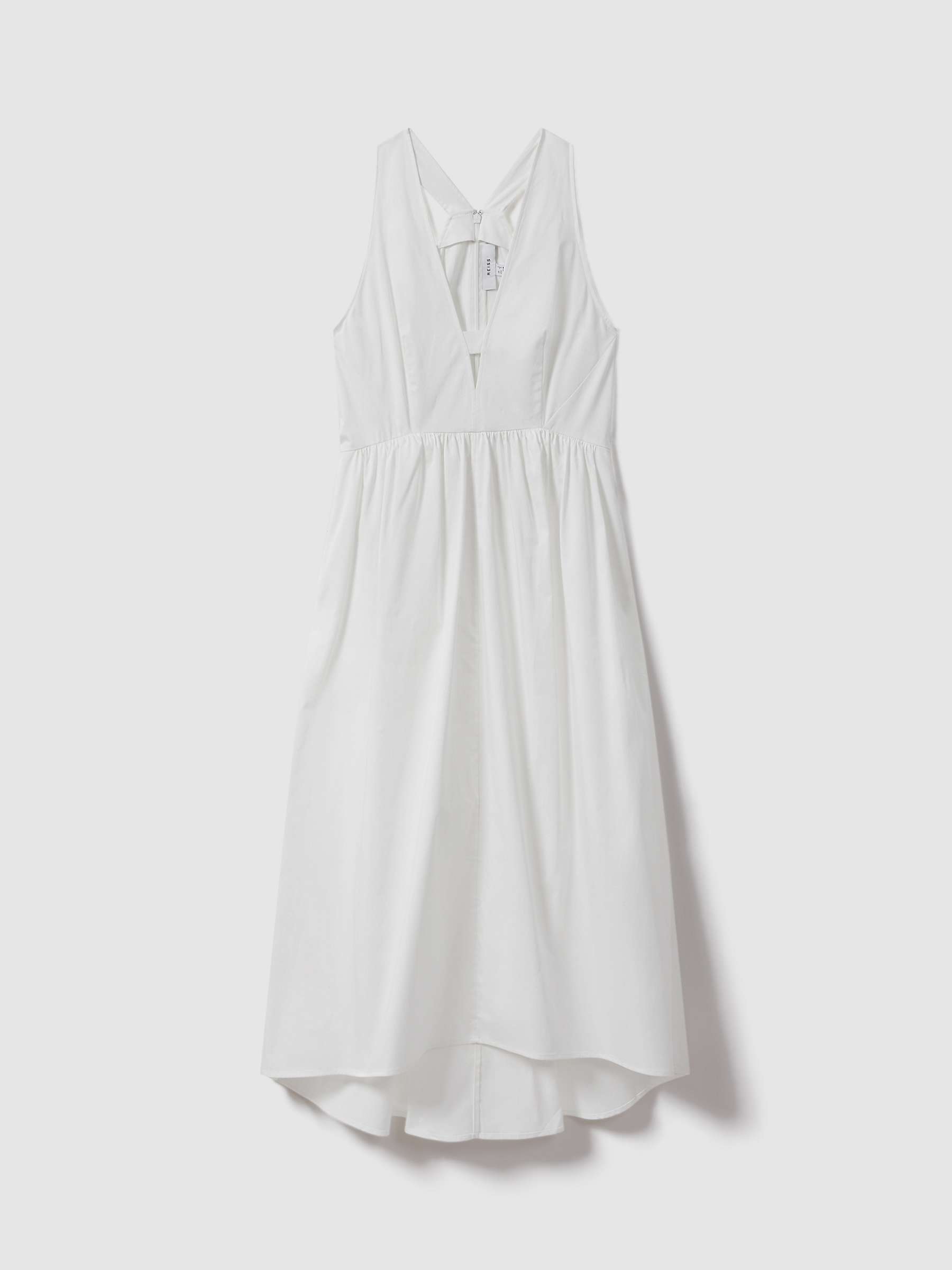 Buy Reiss Petite Yana Cotton Blend High-Low Hem Midi Dress Online at johnlewis.com