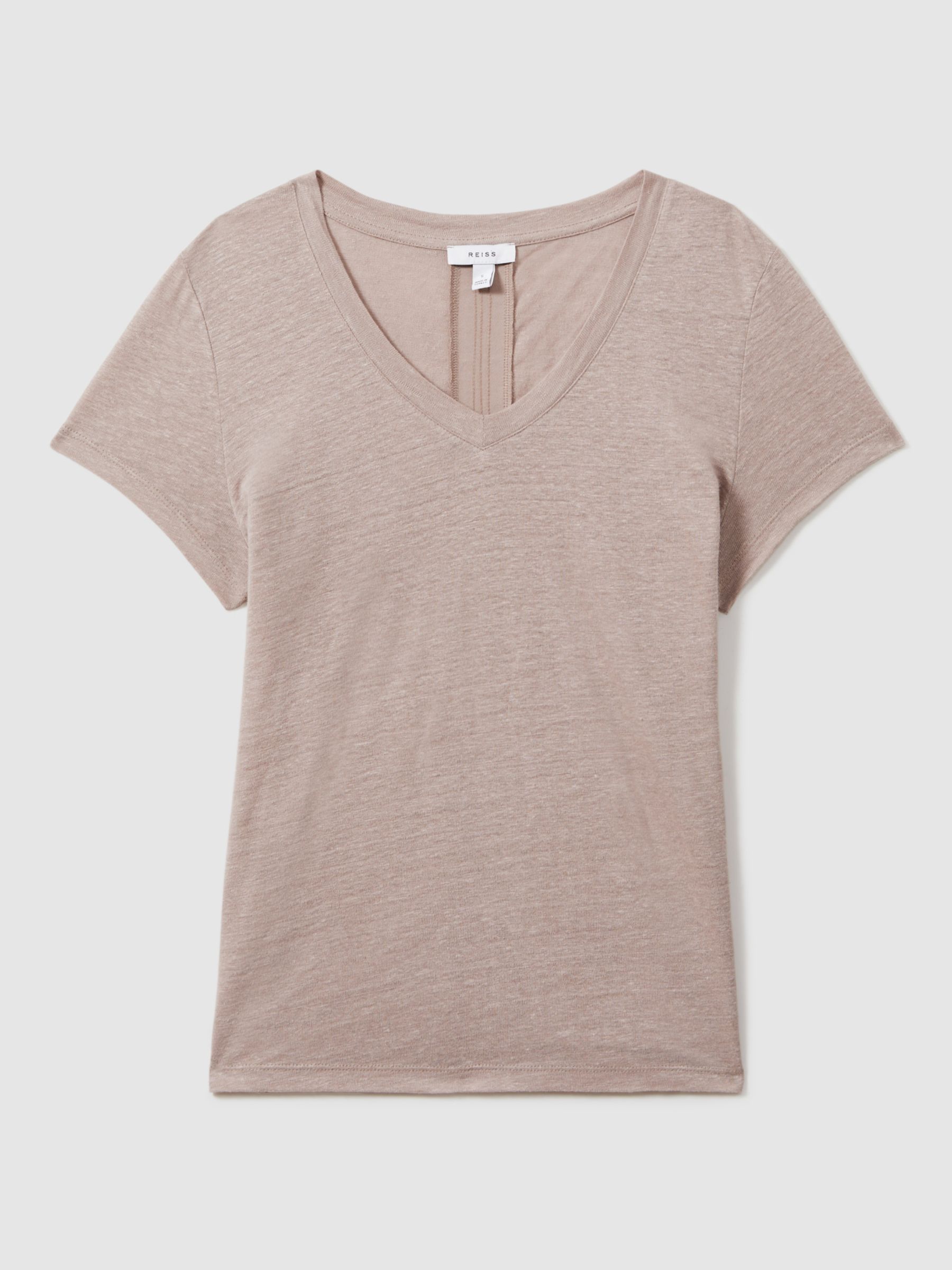 Buy Reiss Lottie Linen V-Neck T-Shirt Online at johnlewis.com