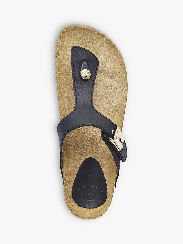 Scholl Maya Leather Footbed Sandals, Black