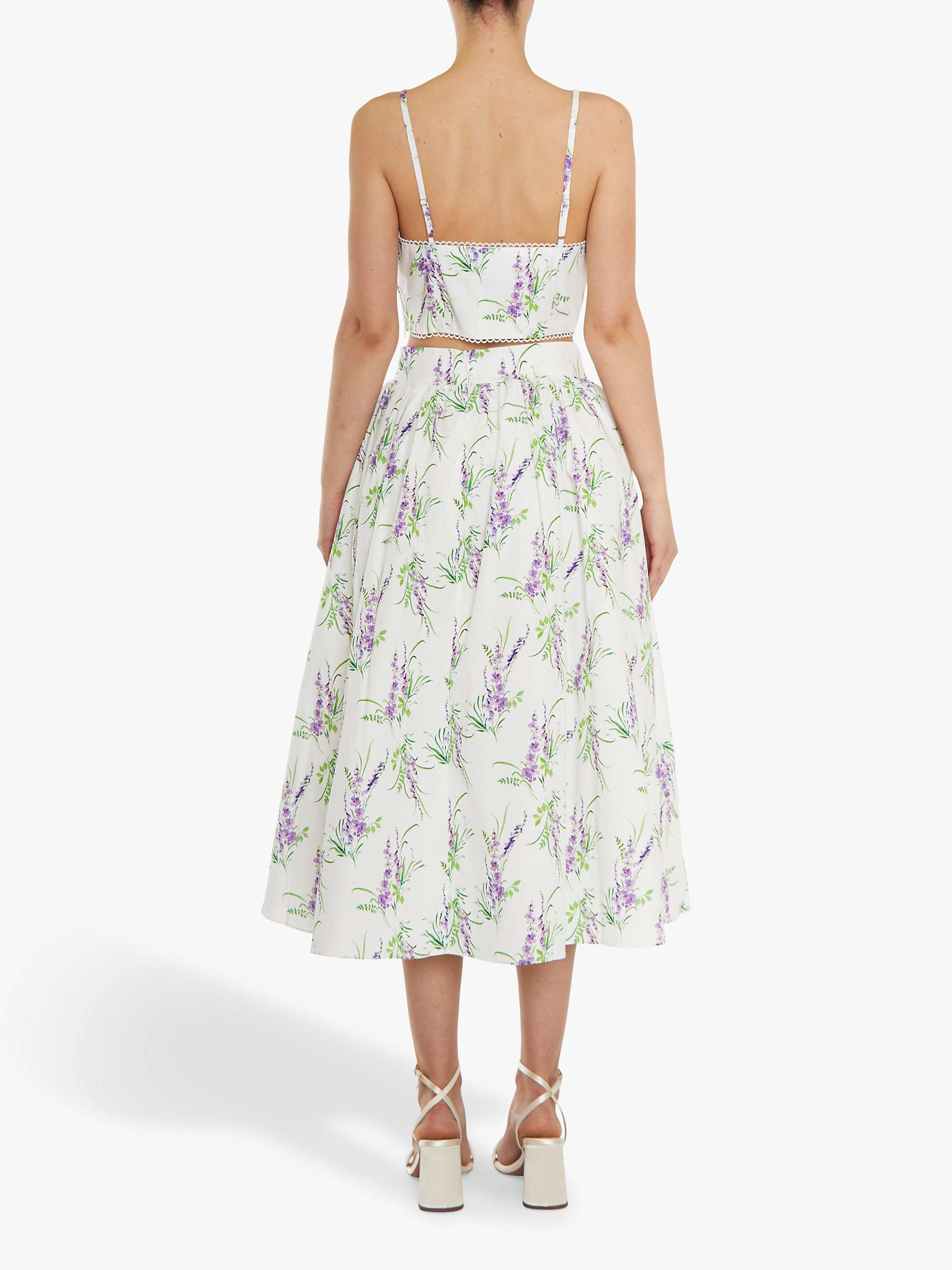 Buy True Decadence Madisyn Floral Print Midi Skirt, Lilac Bouquet Floral Online at johnlewis.com