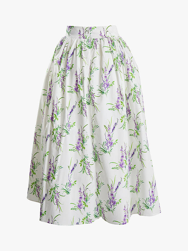 True Decadence Madisyn Floral Print Midi Skirt, Lilac Bouquet Floral