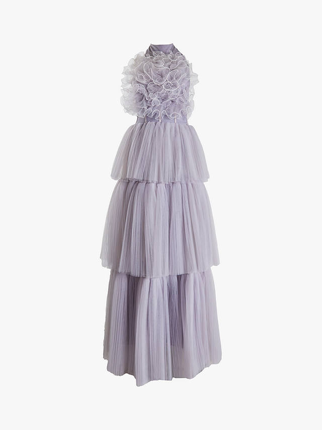 True Decadence Tiffany Tiered Maxi Dress, Icy Lilac Grey