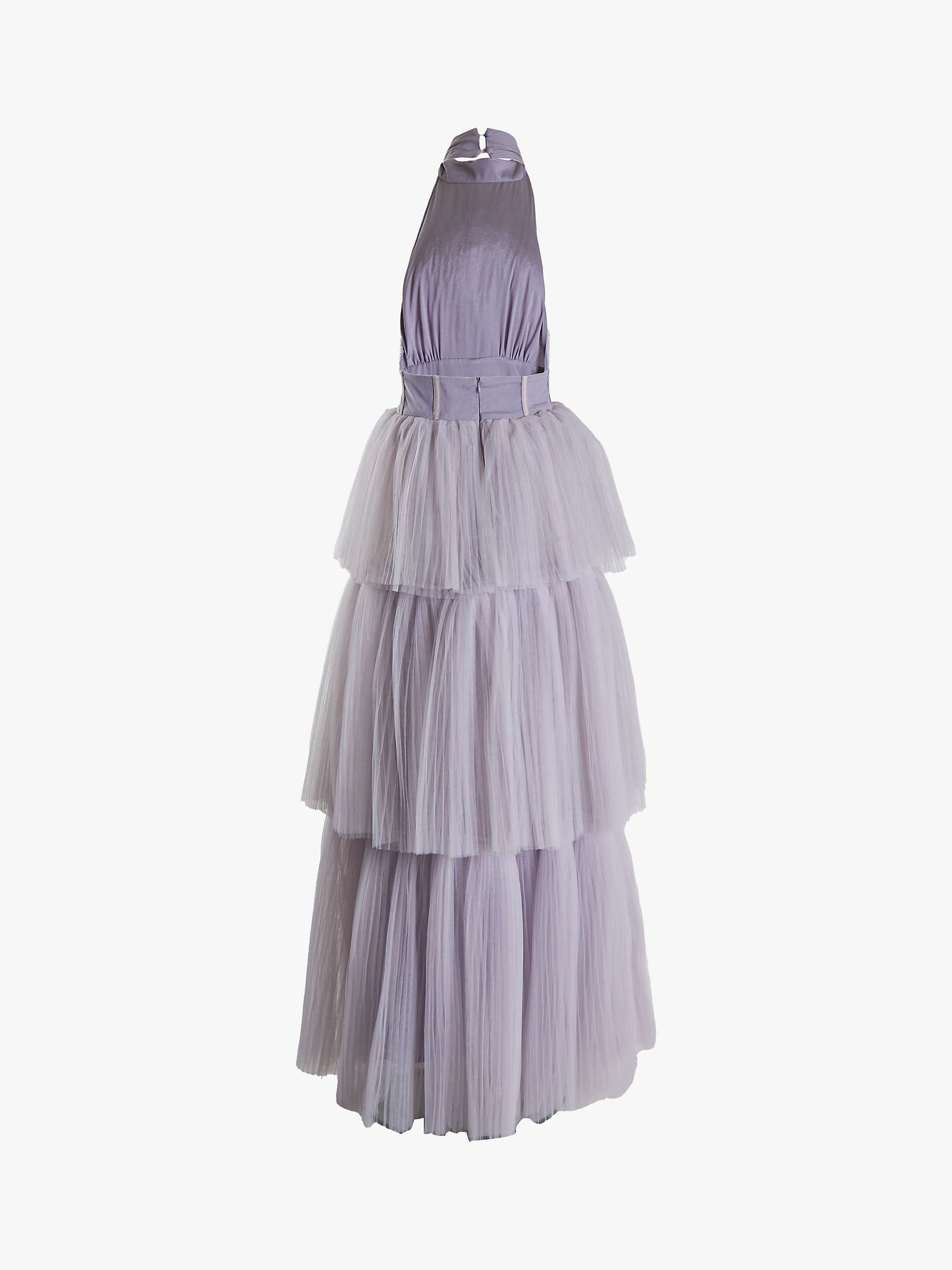 Buy True Decadence Tiffany Tiered Maxi Dress, Icy Lilac Grey Online at johnlewis.com