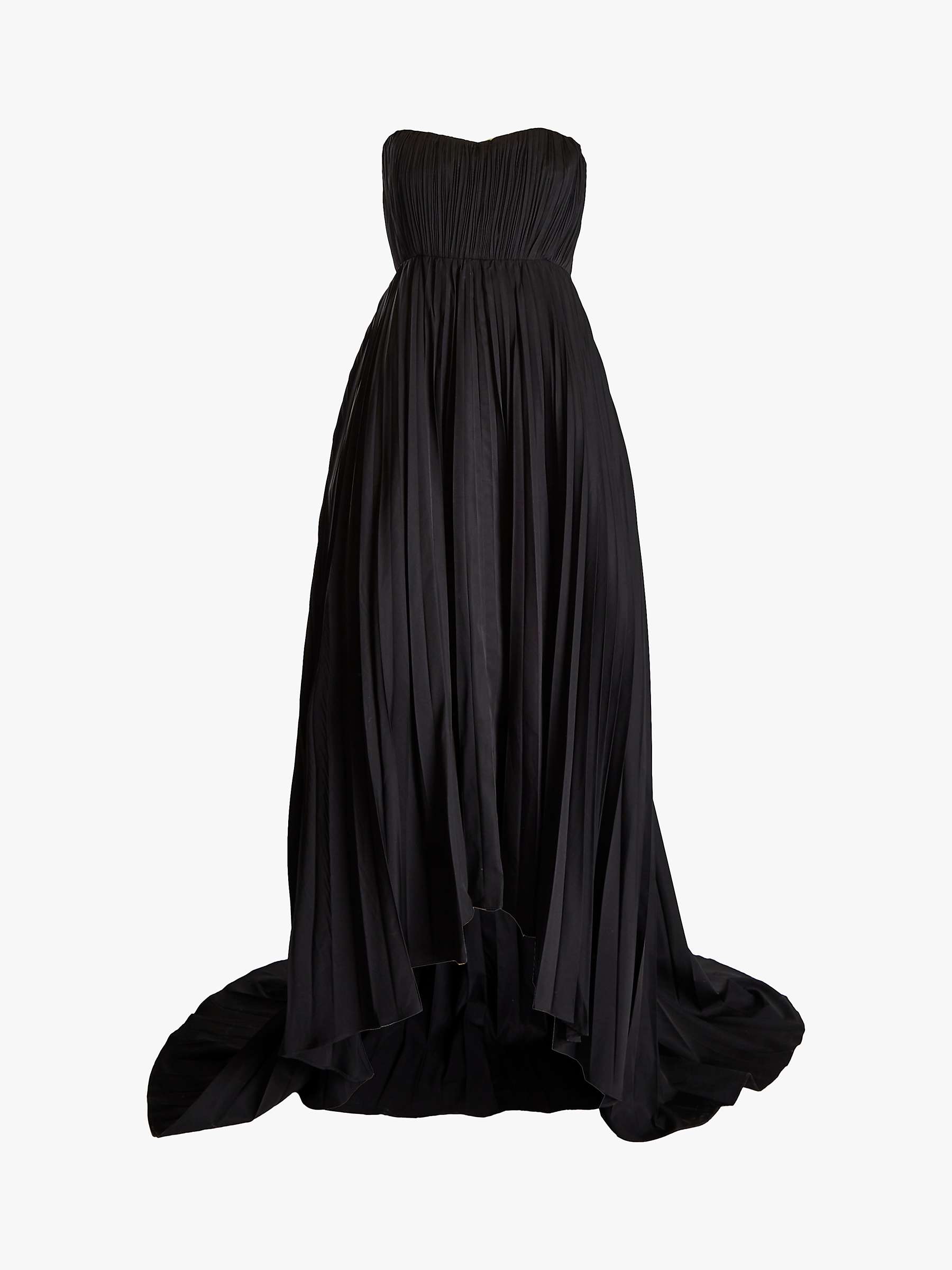 Buy True Decadence Reign Pleated Hi-Low Bandeau Dress, Black Online at johnlewis.com