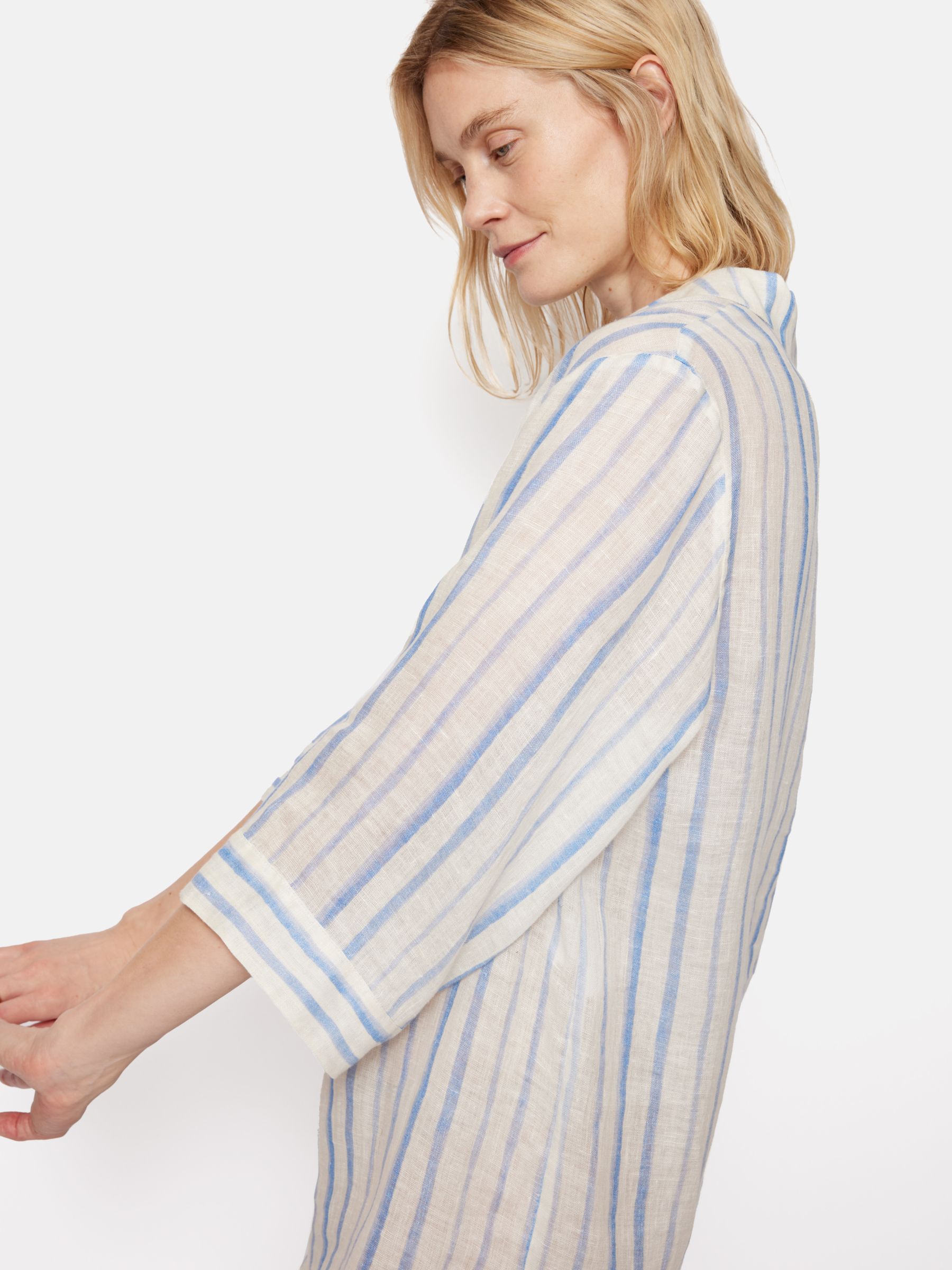 Buy Jigsaw Linen Stripe Tunic Dress, Cream/Multi Online at johnlewis.com
