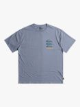 Quiksilver Kids' Vertical Logos Organic Cotton T-Shirt, Vintage Indigo