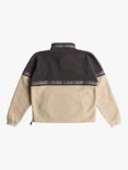 Quiksilver Kids' Take Us Back Colour Block Fleece Jumper, Plaza Taupe