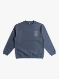 Quiksilver Kids' Screen Crew Neck Jumper, Vintage Indigo