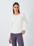 John Lewis Bamboo Blend Long Sleeve Top, Ivory