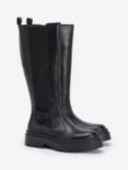 Barbour International Alicia Knee-High Leather Chelsea Boots, Black