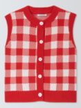 Olivia Rubin Petunia Gingham Knitted Vest Top, Red/White