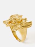 Jigsaw Crumpled Textured Ring, Gold