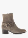 Gabor April Wide Fit Suede Buckle Western Boots, Mohair