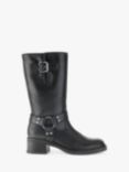 Gabor Blake Leather Biker Buckle Boots, Black