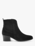 Gabor Kristin Wide Fit Suede Mini Western Ankle Boots, Black