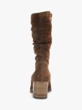 Gabor Ramona Wide Fit Suede Ruched Mid Length Boots, Whiskey