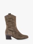 Gabor Kirsten Suede Western Boots, Natural