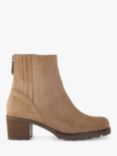 Gabor Dorian Wide Fit Suede Heeled Ankle Boots, Farro