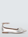 John Lewis Hibicus Feature Bow Smart Ballerina Pumps, Silver